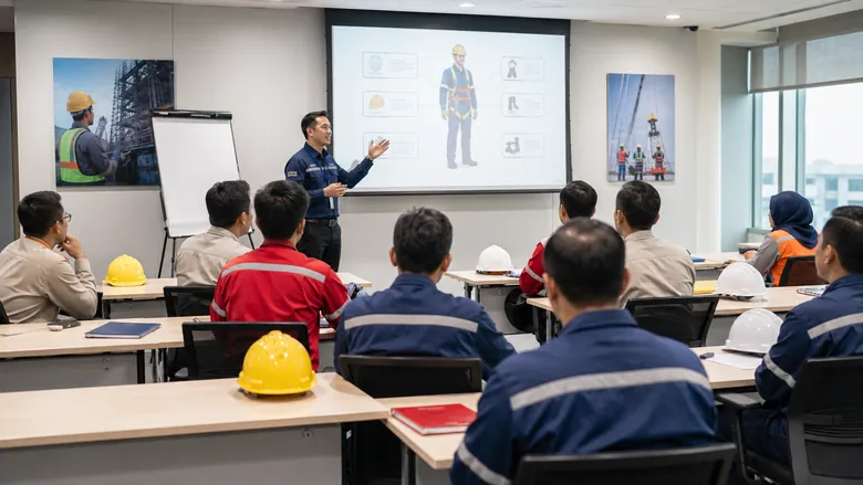 Pelatihan sertifikasi K3 di ruang kelas